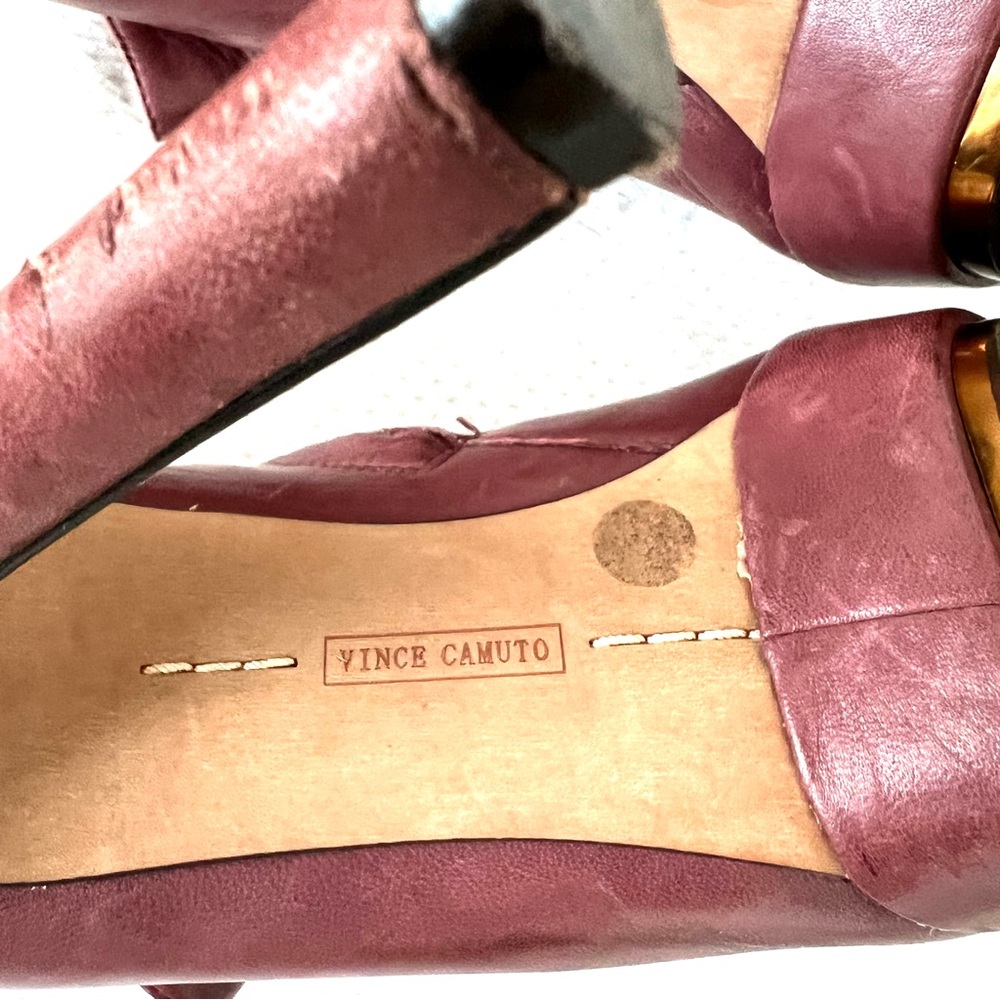 Vince Camuto Magenta Leather Hight Heel Plarform Booties - Picture 10 of 11